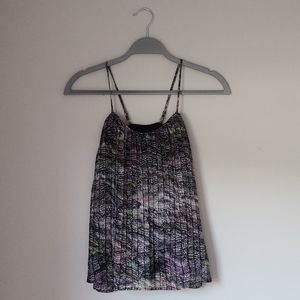 Black and purple flowy tank